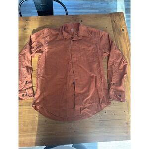 Dockers Mens Long Sleeve Button Down Shirt Orange Cotton Blend Size M
